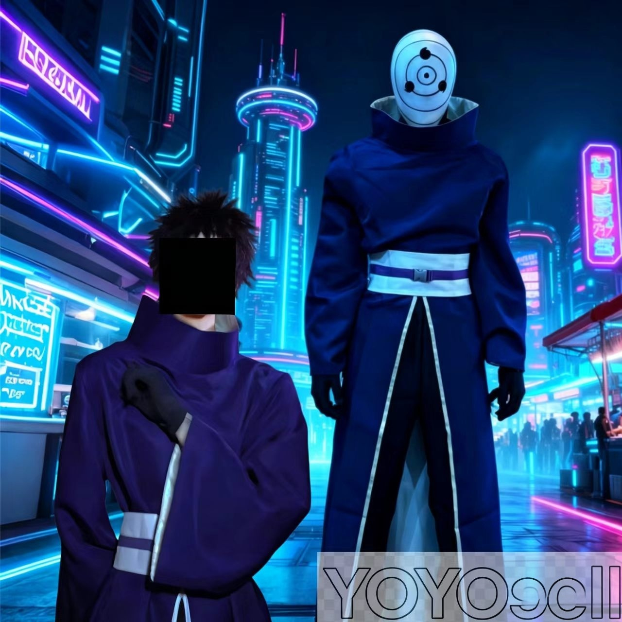 Anime Cosplay Ninja - زي تنكري لشخصية أوبيتو أوتشيها، رداء