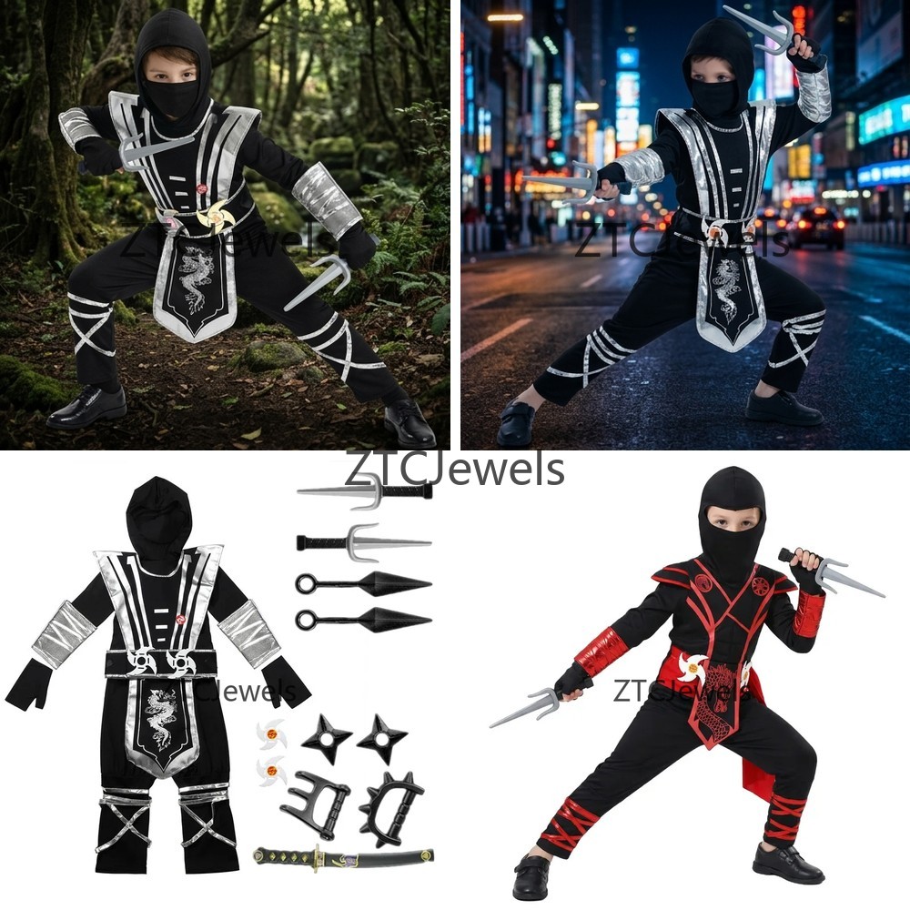 Anime Cosplay Ninja - زي تنكري نينجا التنين الفضي، زي