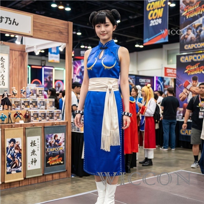 Live Action Anime Cosplay - زي ستريت فايتر تشون لي الأزرق