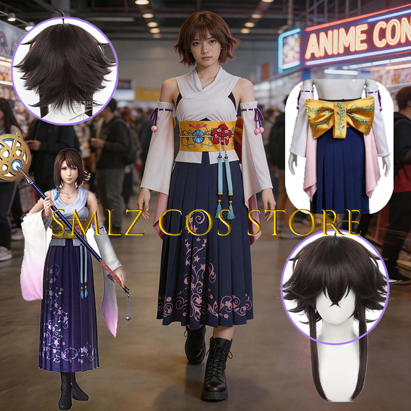 زي تنكري نسائي Smlz FFX يونا م - مراجعة Anime Cosplay Wig وسعره