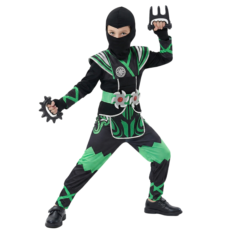 زي النينجا الأخضر للأطفال مع م - مراجعة Anime Cosplay Ninja وسعره