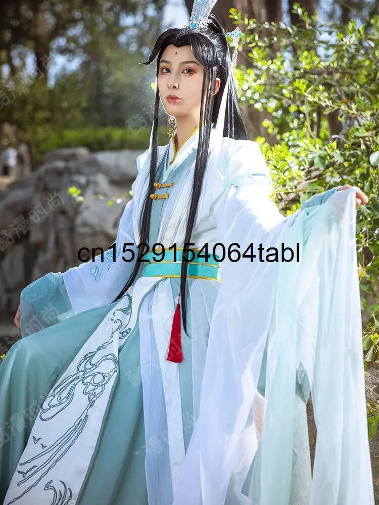 جديد Tian Guan Ci Fu Fengshi Q - مراجعة Anime Cosplay Wig وسعره